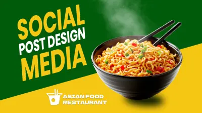 تصاميم بوستات سوشال ميديا لمطعم Asian Food Restaurant