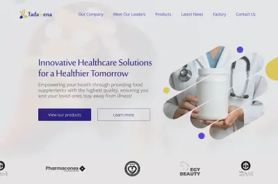 تصميم موقع لشركة Tadawena المتخصصة في المكملات الغذائية الصحية