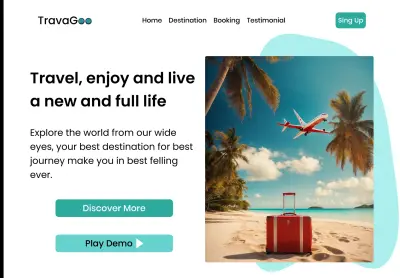 Responsive Travel Landing Page UI
