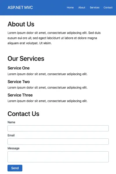 صفحة ويب لشركة وموقع تواصل