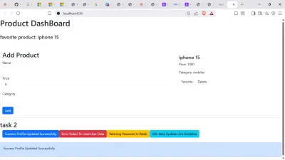 simple dashboard task to add products with angular