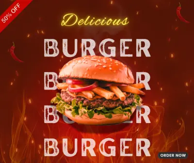 تصميم إعلان  لبرغر