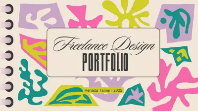 تصميم محفظة أعمال (بورتفوليو) بأسلوب الكولاج النابض بالحياة والديناميكية