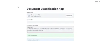 تصنيف النصوص باستخدام Streamlit و Transformers