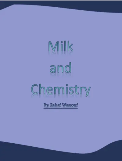 بحث عن كيمياء الحليب