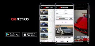 تطبيق Q8nitro - منصة كويتية متخصصة في بيع وشراء السيارات الفاخرة