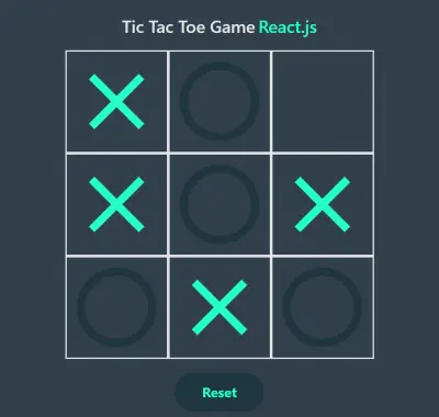 لعبة Tic-Tac-Toe الشهيرة بتصميم جذاب وبسيط ومريح للعين واللاعبين