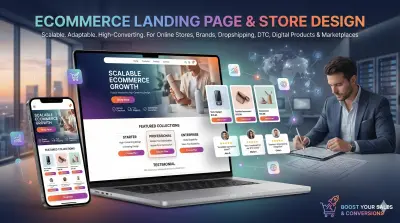 تصميم وتطوير متجر مع نظام سلة مشتريات -eCommerce store