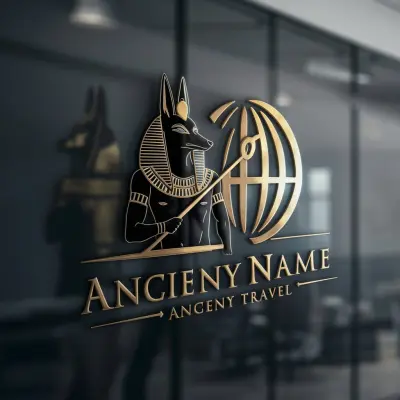 لوجو لشركة سياحة يحمل الطابع الفرعونى