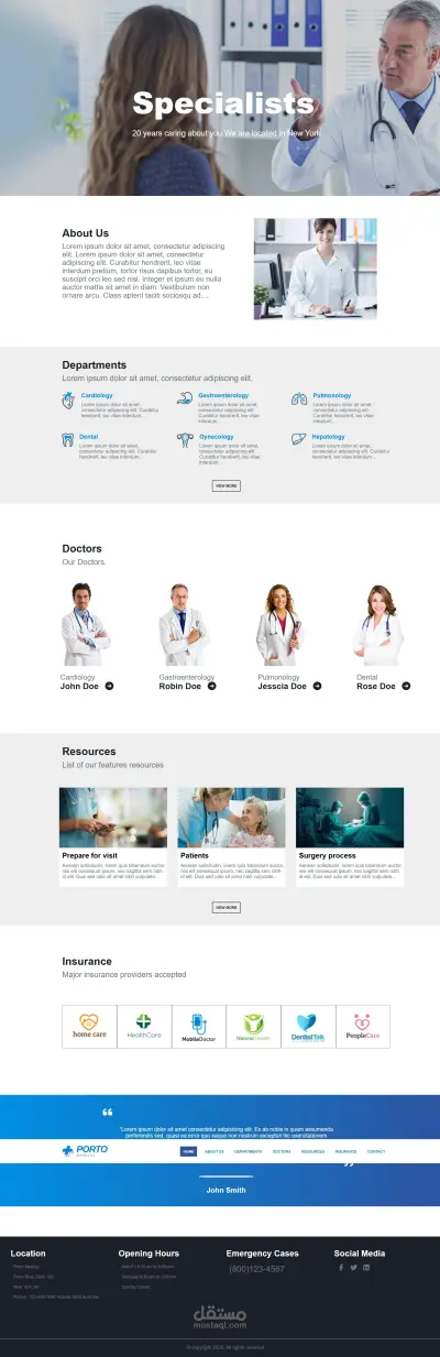 إنشاء موقغ طبي Porto Medical Website
