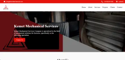 موقع إلكتروني احترافي لشركة Kemet Mechanical Services