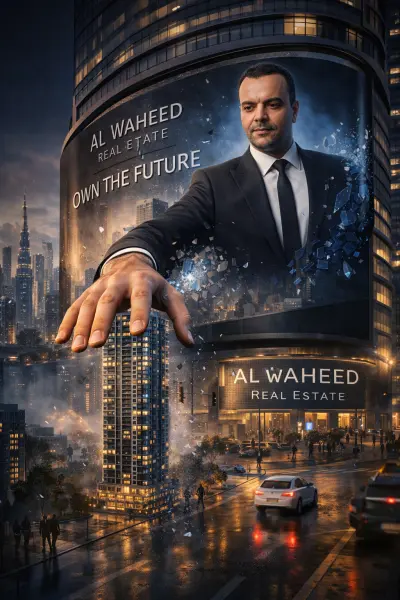 تصميم إعلان عقاري هيلوجرامي تفاعلي مميز