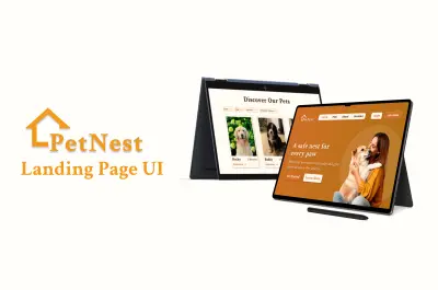 PetNest- Adoption Landing page Design تصميم صفحة هبوط لموقع تبني الحيوانات الأليفة