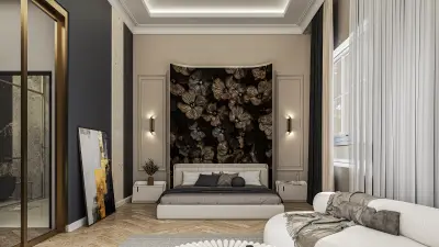 غرفة نوم رئيسية كلاسيكية حديثة | تصميم داخلي