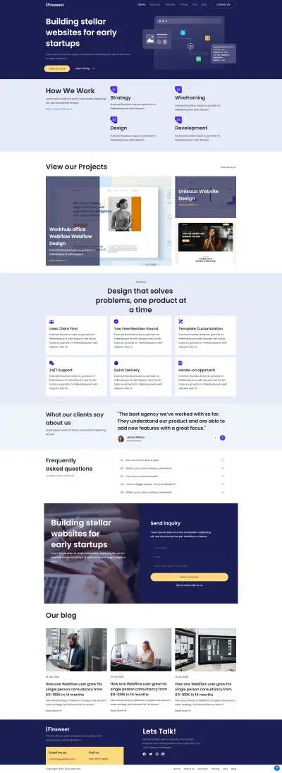 صفحة هبوط landing page لوكالة تصميم مواقع الكترونية websites احترافية