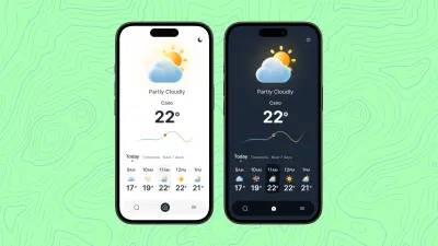 تطبيق موبايل للطقس (Weather app) Dark & Light Mood