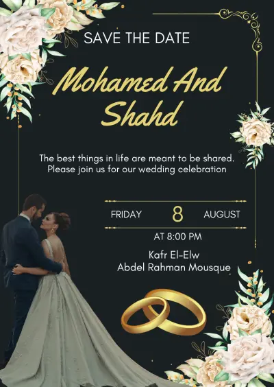 تصميم بطاقة دعوه انيقة  بجودة عالية و مخصصه حسب طلبك