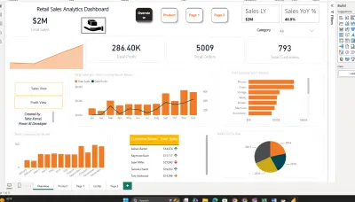 تطوير لوحة تحليلات تجارة التجزئة والتنبؤ بالنمو باستخدام Power BI | Retail Sales & Product Insights Dashboard