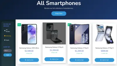 تصميم متجر الكتروني لبع الهواتف الذكية