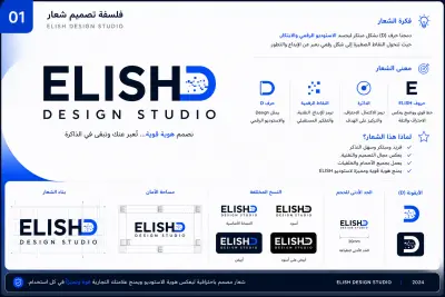 تصميم شعار وهوية بصرية احترافية لشركة ELISH Design Studio