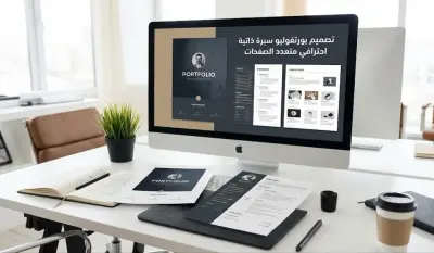 تصميم بورتفوليو سيرة ذاتية احترافي متعدد الصفحات