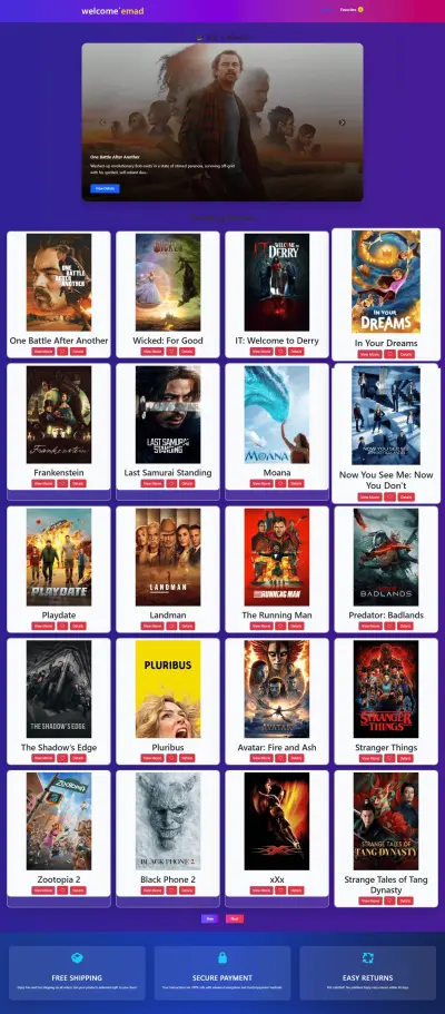 Modern Movie Web App UI