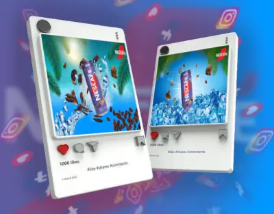 تصميم إعلان احترافي لمشروب طاقة/قهوة مُعلّبة بأسلوب منعش وجذاب