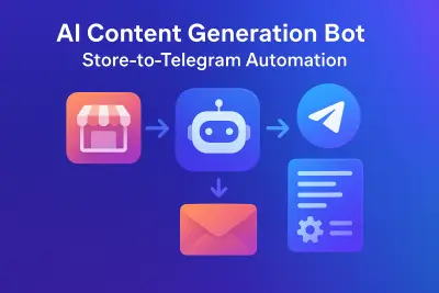 روبوت إنشاء المحتوى – أتمتة من المتجر إلى تيليجرام