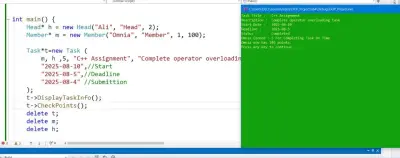 مشروع C++ مع مخرجات كونسول ملوّنة