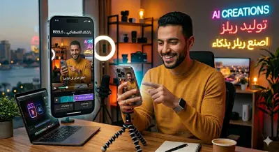 صناعة فيديوهات ريلز (Reels) إبداعية بتقنيات الذكاء الاصطناعي وجودة عالية