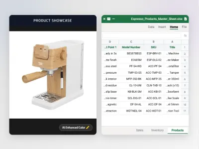 إدارة كتالوج منتجات شاملة (Amazon & WooCommerce) مع تحسين الصور بالـ AI