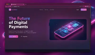 صفحة هبوط (landing page) لتطبيق محفظة رقمية NextWallet