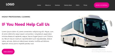 تصميم موقع ويب وصفحة هبوط لموقع حجز أتوبيس Bus