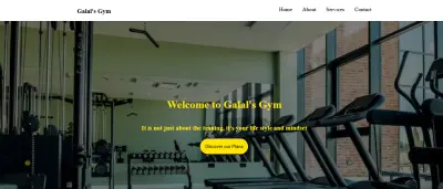 الصفحة الرئيسية من تصميم صفحة الهبوط الخاصة بصالة ألعاب رياضية