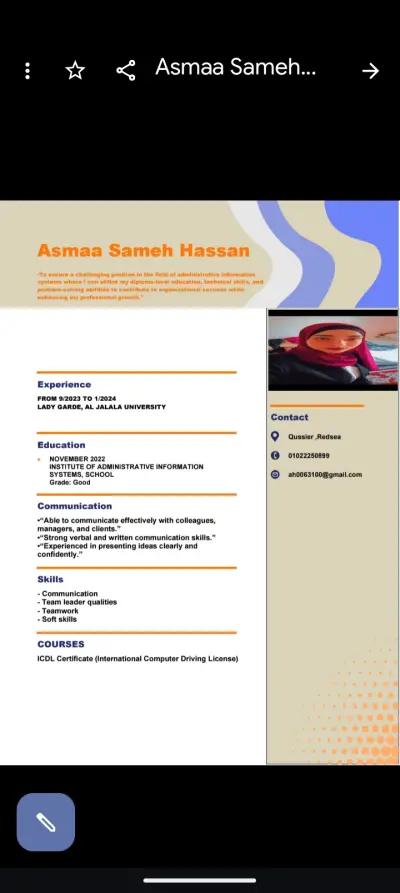 عمل cv محترف