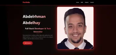 تصميم موقع بورتفوليو احترافي متحرك بألوان عصرية وتأثيرات بصرية مبهرة