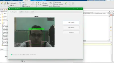 نظام حضور يعتمد على التعرف على الوجوه باستخدام الذكاء الاصطناعي
