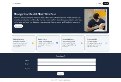 صفحة هبوط للوحة بيانات