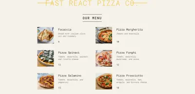 pizza menu