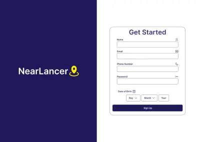 تصميم واجهة تسجيل مستخدم (Sign Up Page)