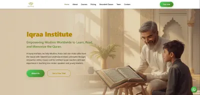 مشروع Iqraa_institute (منصة تحفيظ القرآن وتعليم اللغة والدراسات الإسلامية للأجانب)