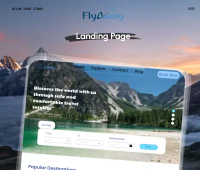 تصميم واجهة مستخدم UI/UX لموقع إلكتروني لحجز تذاكر السفر والرحلات