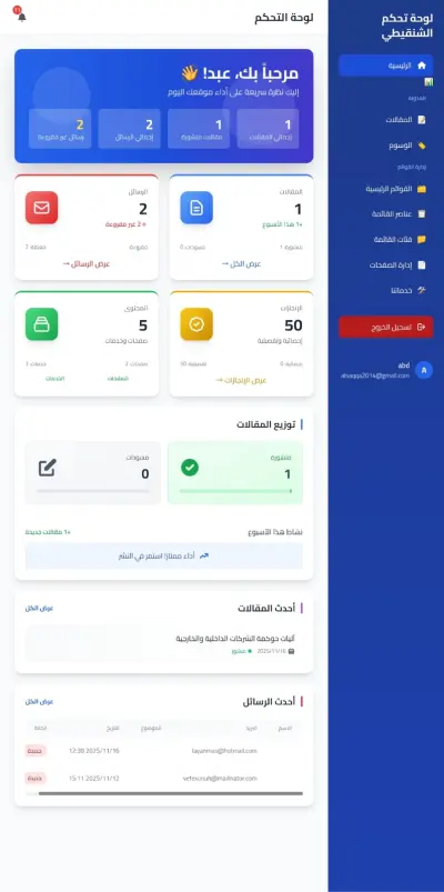 قمت بعمل لوحة تحكم بالجنقو لموقع محامي الشنقيطي