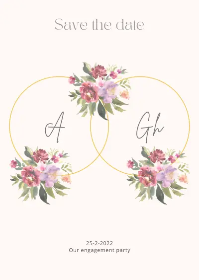 تصميم كارت بسيط للخطوبة