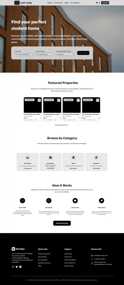 home page for my last project