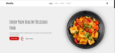 تطوير Landing page لمطعم بها اقسام home,chefs,gallery,contact us