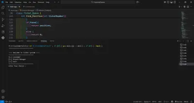 نظام لحجز ادوار العملاء في مراكز خدمه العملاء باستخدام لغه ال cpp