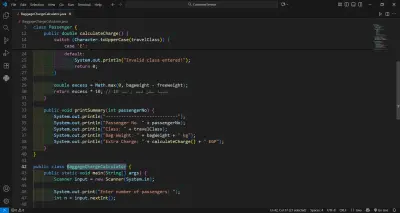 برنامج لحساب تكلفة الحمولة الإضافية للمسافرين