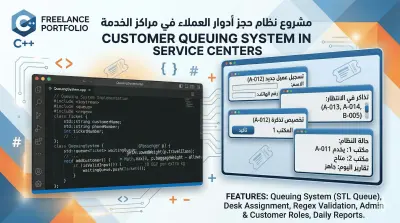 نظام لحجز ادوار العملاء في مراكز خدمه العملاء باستخدام لغه ال cpp