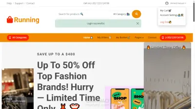 Running E-Commerce Website